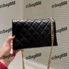 أكياس CC الفاخرة العلامة التجارية عبر الجسم نساء جائزة عمود ذهبي BARTODE CROSSBODY BACTES MATELASSE LAMBSKIN LEATH