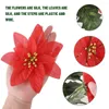 Decorative Flowers Simulation 7 Fork Artificial Christmas Fake Bouquet Holiday Event Wedding Poinsettia Supplies