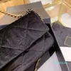 Women's Classic 19 Series Velvet Flap Bags Large Capacity Top Handle Totes Famous Designers handbag Luxury Cosmetic Precious Shoulder Crossbody bag 25CM