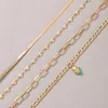 Anklets Bohemian Heart Corn Charms Hollow Geometry Justabe Foot Chain Jewelry for Women 4pcs/Set 16334