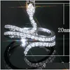 Wedding Rings 2021 Aankomst unieke eenvoudige mode -sieraden 925 Sterling Sier Pave White Sapphire CZ Diamond Gemstones Women Snake Ring DHB83