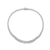 Pendentif Colliers 2022 Top Vente Mariée Tennis Collier Sparkling Luxe Bijoux 18K Or Blanc Remplissage Rond Coupe Topaze Cz Diamant Gemsto Dhhip