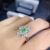 Cluster Rings KJJEAXCMY Fine Jewelry S925 Sterling Silver Inlaid Natural Emerald Girl Ring Support Test Chinese Style