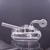 La cachimba de cristal más nueva de la forma del tanque bong el aparejo del lenguado del quemador de aceite del burbujeador del agua que fuma bongs el tubo