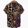 Men's Casual Shirts 2023 Fashion Animal Tattoo Summer Beach Loose Short Sleeve Shirt Oversized Hawaiian Trend All-match Men