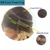 Parrucche frontali in pizzo per capelli Remy neri lisci setosi per donne senza colla piena con frangia frangia 180 densità