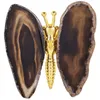 Jewelry Pouches TUMBEELLUWA Natural Agate Slice Butterfly Home Ornaments Reiki Healing Stone Craft Gifts For Room Desktop Decoration