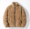 Jaqueta de inverno da moda Homens parkas grossos de rua de rua quentes de rua masculino colar de colarinho de cor sólida com zíper fora