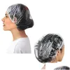 Bonnets de douche jetables 100pcs / lot chapeau solide clair spa salon de coiffure El Oneoff bain élastique casquette produits de salle de bain bain livraison directe Dhkcx