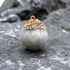 Hänge halsband stil 3 st/mycket naturlig kristall vit jade rund boll Amethysts hatthuvudhalsband pärla dot borr
