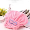 Serviette femmes filles serviettes salle de bain microfibre rayure cheveux magique bonnet de douche dame Turban tête