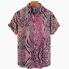 Men's Casual Shirts 2023 Fashion Animal Tattoo Summer Beach Loose Short Sleeve Shirt Oversized Hawaiian Trend All-match Men