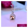 Pendentif Colliers Mode Simple Bijoux 925 Sterling Sier Coupe Ronde 5A Cubique Zircone Cz Partie Clavicule Chaîne Diamant Femmes Mignon Ne Dhp9J