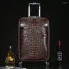 Suitcases Genuine Leather Crocodile Pattern Travel Luggage With Handbag Backpack Men's First Layer Cowhide Trolley Suitcase Boarding