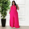 Broek plus size dames 4xl jumpsuit halter solide één stuk outfit casual mouwloze club zomer dame wide been pant groothandel groot