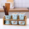 Förvaringsflaskor Creative Clactiment Pot Drawer Type Hollow Chopsticks Bamboo Shelf Ceramic Glass Burs Lids Container Mason Lid Cookie Spices