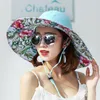 Wide Brim Hats Reversible Summer Hat For Women Super Large Beach Cap Sun Female England Style Girls Bow Fedora D88