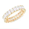 Br￶llopsringar Klassiska modesmycken Top Sell 925 Sier Rose Gold Fill Str￥lande Cut White Topaz Cz Diamond Party Gemstones Women BA DHTBM