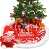 クリスマスデコレーション90/122cmクリスマスツリースカートレッドホワイトカーペット飾りホーム漫画の木クリスマスお祝いパーティー用品