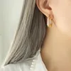 Iw69 Dangle Chandelier Earrings Ropuhov 2023 C-shaped Thin Round Face Earnail Accessories Titanium Steel Imitation Pearl U-shaped Geometric for Women