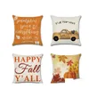 Cushion/Decorative Pillow 45X45Cm Pillowcase Linen Er Happy Fall Thanksgiving Day Soft Case Cushion Home Decor Vt0127 Drop Delivery Dhnm4