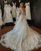 Плюс размер Принцесса A-Line Свадебные платья с длинным рукавом 2023 кружевное аппликация цветочное собор округа бого свадебные платья vestidos de novia