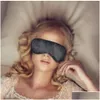 Masques de sommeil Black Eye Mask Polyester Éponge Shade Nap Er Bandeau Pour Slee Travel Soft 4 Layer Dhs Drop Delivery Santé Beauté Visio Dht40