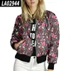 Vestes pour femmes Automne Femmes Mignon Imprimé Dames Zipper Up Bomber Outwear À Manches Longues Mince Mince Casual Pocket Biker Manteaux