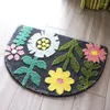 Carpets Flower Printed Parlor Bedroom Chair Rugs Toilet Bath Decorate Half Round Non-slip Door Mat For Living Room