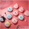 Mirrors Cute Pig Makeup Mirror With Small Fan Led Light Portable Mini Usb Charging Pocket Handheld Fashion Cartoon Gift Drop Deliver Dhpbf