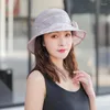 Szerokie grzbiet Kapelusze Kobiety Summer Floral Sun Fisherman Outdoor Travel Traving Caps dla kobiet