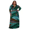 Plus size jurken elegant voor vrouwen met lange mouwen print outfit 2023 herfst feest avondjurk luxe vestidos groothandel