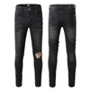 Męskie dżinsy luksusowa marka List Gwiazda Mężczyźni Haft Patchwork Ripped jeans Spodnie Prosto Szczupła Elastyczna Denim Fit Spodnie Moto Modny Streetwear rozmiar 28-38