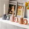 Świecane uchwyty ceramiczne kolory retro figurki figurki nordyckie Display Candlestick Oranment Home Wewnętrzne Desktop Dekoracja