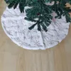 Decorazioni natalizie Gonna bianca per albero di lusso Gonna in peluche con perline ricamate Fiocco di neve Decorazioni natalizie Navidad Home Decor