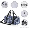 Outdoor-Taschen, Zebra-Streifen, Marineblau, Sporttasche, abstraktes lustiges Tier, männlich, weiblich, Reisen, Fitnessstudio, Schuhe, Fitness-Handtaschen