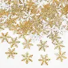 Decorações de Natal 270pcs Snowflakes Confetti Ornamentos de árvore de Natal para residências de decoração de bolo de casamento de festas de inverno