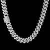 Hip Hop 14mm Sparkling Diamond Zircon Choker Halsband Mens Chunky Full Iced Out Cuban Link Chain Necklace