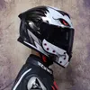 Cascos de motocicleta Escudo doble de motocicleta de cara completa con forro interior extraíble y lavable casco de moto de carreras 0105