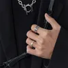 INS Titanium Steel Rotating Chain Ring Plain Ring Slät ansikte Par Hip Hop pekfinger All-Match smycken Tillbehör