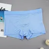 Onderbroek 4 stcs/lot plus size size herenboxer shorts ijs zijden slipjes grafeen vocht absorberend zacht elastisch ondergoed mannetje