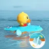 Crianças Banho água brincando brinquedos a cadeia de remo de barco flutuando cartoon pato infantil bebê Early Education Banheiro Presentes de praia 1281