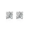 Stud Earrings Classic 925 Sterling Silver High Quality Woman Fashion Jewelry Lucky Clover Crystal Zircon