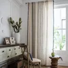 Gordijn Wit Zwart Boheemse gordijnen met kwastje rustieke woonkamer slaapkamer ramen afgewerkt linnen semi-transmissie keuken