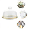 Placas Bolo Dome Stand Tampa com sobremesa CLOCHE PLACE DISPLAY DISPLAY CUPAMICO CUPCAKE PLATA TAYBELL