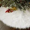 Juldekorationer 1 st vitt träd kjol plysch faux päls matta Xmas golvmatta ornament god år dekoration