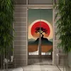 Curtain Japanese Door Mount Fuji Cherry Blossoms Doorway s Sun River Linen Drapes Restaurant Decor Hanging Half 230105