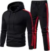 Herrspårar Mens Track Suits 2 Piece Autumn Winter Jogging Set Sweatsuits Hoodies Jackor och Athletic Pants Men Clothing 230106