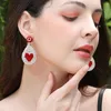 Dangle Earrings Seed Beaded Embroidery Heart Beadwork Trending Jewelry Felt Back Beads Teardrop Gift For Her
