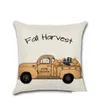 Cushion/Decorative Pillow 45X45Cm Pillowcase Linen Er Happy Fall Thanksgiving Day Soft Case Cushion Home Decor Vt0127 Drop Delivery Dhnm4